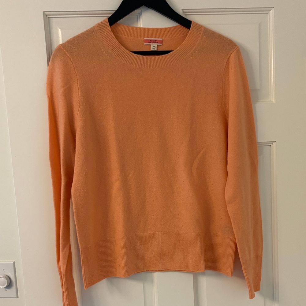 J. Crew Peach Cashmere Crewneck Sweater - Picture 2 of 2